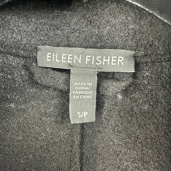 Eileen Fisher Size S Lightweight Boiled Wool Long Vest Responsible Wool Black - Picture 3 of 9